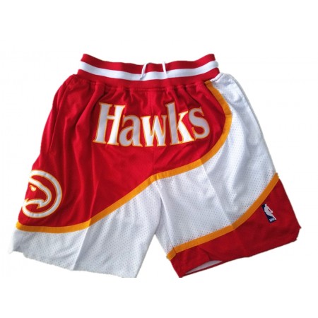 NBA Atlanta Hawks Uomo Pantaloncini Tascabili Bianca Rosso Swingman